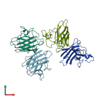 PDB entry 1sdy coloured by chain, front view.