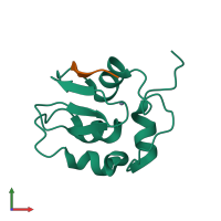 PDB entry 1sdz coloured by chain, front view.