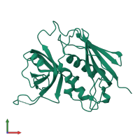 PDB entry 1se2 coloured by chain, front view.