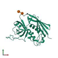 PDB entry 1se4 coloured by chain, front view.