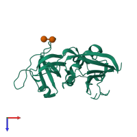 PDB entry 1se4 coloured by chain, top view.