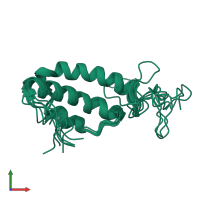 PDB entry 1se7 coloured by chain, ensemble of 7 models, front view.