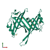 PDB entry 1se8 coloured by chain, front view.