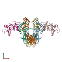 PDB entry 1seb coloured by chain, front view.