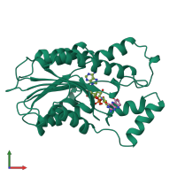 PDB entry 1sep coloured by chain, front view.