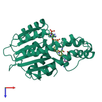 PDB entry 1sep coloured by chain, top view.