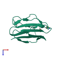 PDB entry 1sf5 coloured by chain, top view.