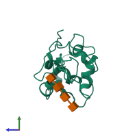 PDB entry 1sf7 coloured by chain, side view.
