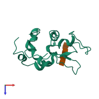 PDB entry 1sf7 coloured by chain, top view.