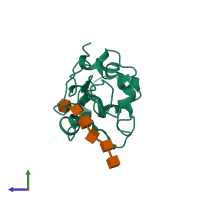 PDB entry 1sfg coloured by chain, side view.