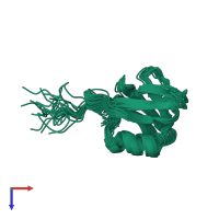 PDB entry 1sg5 coloured by chain, ensemble of 20 models, top view.