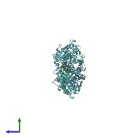 PDB entry 1sg6 coloured by chain, side view.