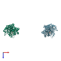 PDB entry 1sg6 coloured by chain, top view.