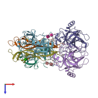 PDB entry 1sgf coloured by chain, top view.