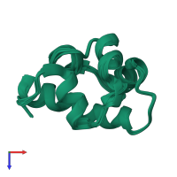 PDB entry 1sgg coloured by chain, ensemble of 10 models, top view.