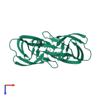 Protease in PDB entry 1sgu, assembly 1, top view.