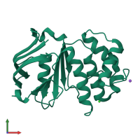 PDB entry 1sgw coloured by chain, front view.