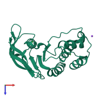 PDB entry 1sgw coloured by chain, top view.