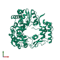 PDB entry 1sh2 coloured by chain, front view.