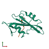 PDB entry 1shb coloured by chain, front view.