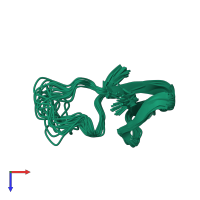 PDB entry 1shi coloured by chain, ensemble of 20 models, top view.