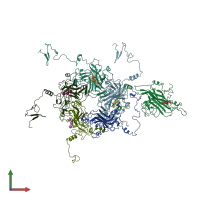 PDB entry 1sid coloured by chain, front view.