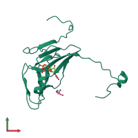 PDB entry 1six coloured by chain, front view.