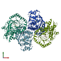 PDB entry 1sja coloured by chain, front view.