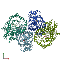 PDB entry 1sjc coloured by chain, front view.