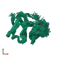 PDB entry 1sjg coloured by chain, ensemble of 20 models, front view.