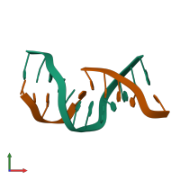 PDB entry 1sjk coloured by chain, front view.