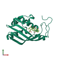 PDB entry 1sjw coloured by chain, front view.