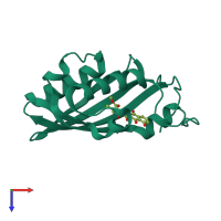 PDB entry 1sjw coloured by chain, top view.