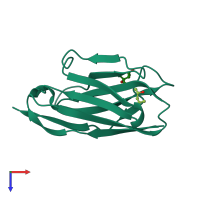 PDB entry 1sjx coloured by chain, top view.