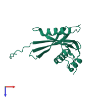 PDB entry 1sjy coloured by chain, top view.