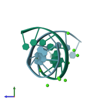 PDB entry 1sk5 coloured by chain, side view.