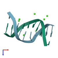 PDB entry 1sk5 coloured by chain, top view.