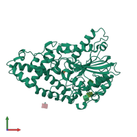 PDB entry 1sk9 coloured by chain, front view.