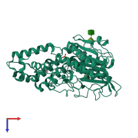 PDB entry 1sk9 coloured by chain, top view.