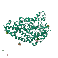 PDB entry 1skb coloured by chain, front view.