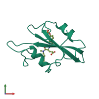 PDB entry 1skj coloured by chain, front view.