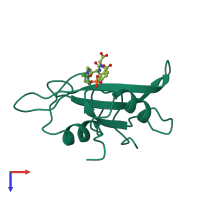 PDB entry 1skj coloured by chain, top view.