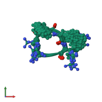 PDB entry 1skl coloured by chain, ensemble of 10 models, front view.