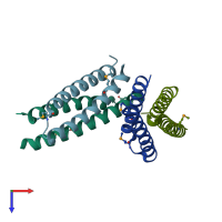 PDB entry 1skv coloured by chain, top view.