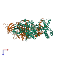 PDB entry 1sky coloured by chain, top view.