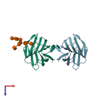 PDB entry 1sla coloured by chain, top view.