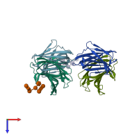 PDB entry 1slc coloured by chain, top view.