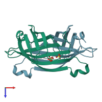 PDB entry 1slf coloured by chain, top view.