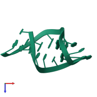 PDB entry 1slo coloured by chain, top view.