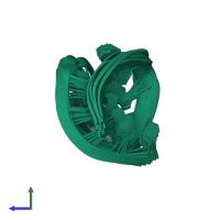 PDB entry 1slp coloured by chain, ensemble of 16 models, side view.